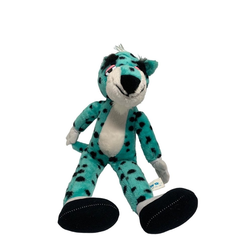 Imperial Toy blue Plush Stuffed Animal Toy 19 in Tall Leopard Panther 1989 Vinta